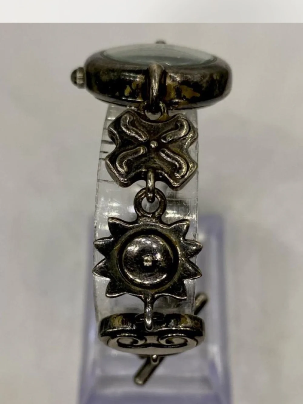 *** Fossil  ^^^ Women's Silver-Tone Floral Link Bracelet Watch - Silverwear ❤️